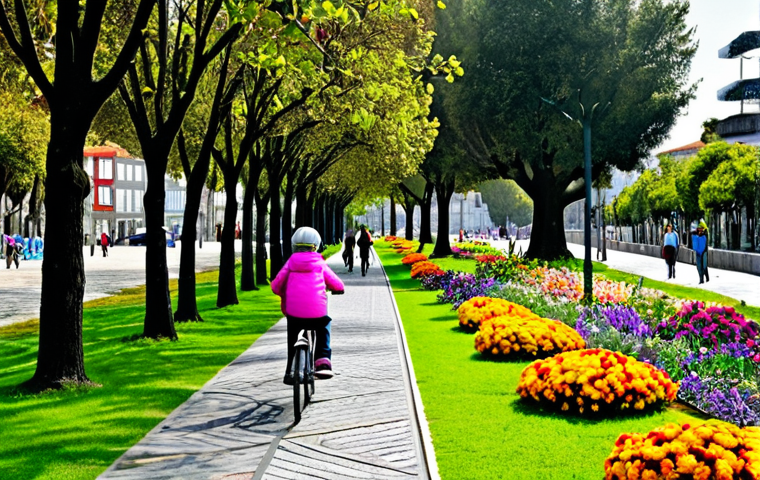 회복력 있는 도시 설계의 원칙 - **Prompt:** "Lush green roof garden atop a modern apartment building in Lisbon, Portugal, filled wit...