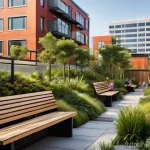 Home 2 기후 회복력 증진을 위한 정책 제안 - **Prompt:** A bustling, diverse urban park designed with extensive green infrastructure elements. In...