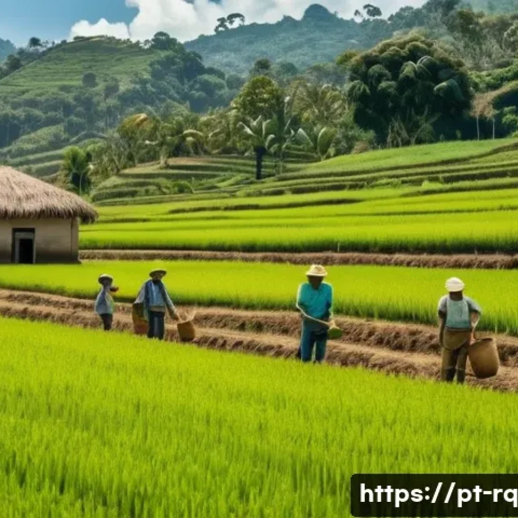 지속 가능한 개발과 기후 회복력의 연관성 - A vibrant rural scene in Brazil showing small-scale organic farmers practicing agroecological techni...